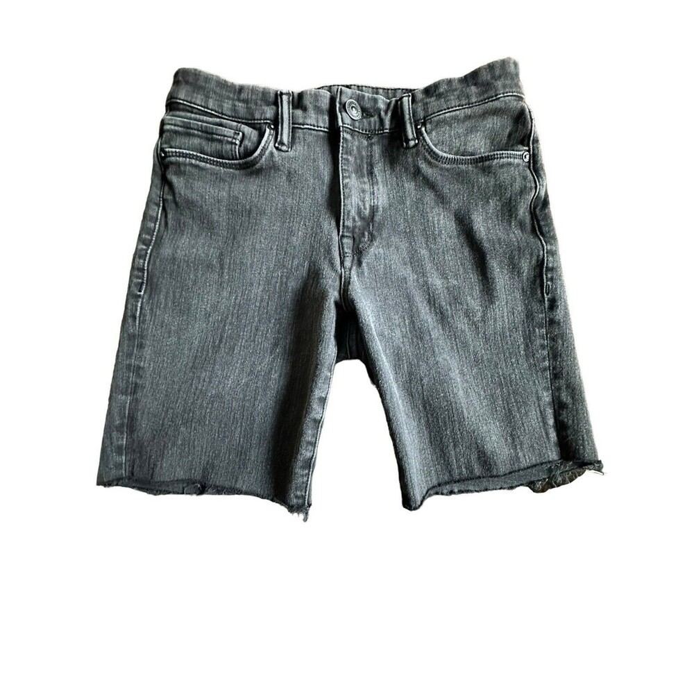 Allsaints Size 27 Jorts Shorts Grace Stretchy Cut Off Denim Black Gray #L13-3